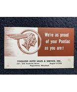 Vintage Pontiac Ink Blotter HAGERSTOWN MD. DEALER - $736.55 MXN