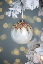 D3.9" Glass Christmas Ball Ornaments - Set of 6 Decorative Tree Decor - $58.99