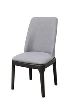 23&quot; X 21&quot; X 39&quot; Light Gray Linen Upholstered Seat And Oak Wood Side Chair - £431.28 GBP