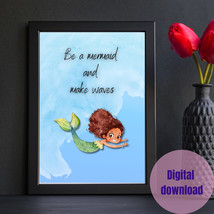 Magical Mermaid Printable Wall Art for Girl&#39;s Room - Inspirational Mermaid Quote - £2.79 GBP