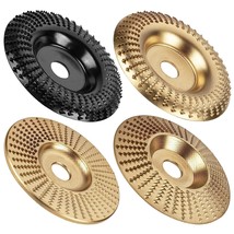 4Pc Angle Grinder Wood Carving Disc Set, For 4" Or 4 1/2" Angle Grinder With 5/8 - £34.45 GBP