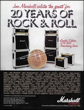 Jim Marshall 20 Years of Rock &amp; Roll &amp; combo guitar stack amps 1982 ad print - £3.37 GBP