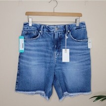 NWT Good American | High Rise 90s Icon Denim Bermuda Shorts, womens size 8 - £52.89 GBP