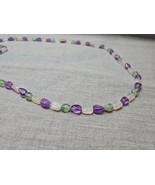 Vintage Stone Style Necklace, Clear/Purple/Green, 35&#39;&#39; - $9.99