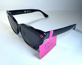 NEW BETSEY JOHNSON Black Silver Glitter Heart BJ 23 187 Sunglasses + Case - $39.99