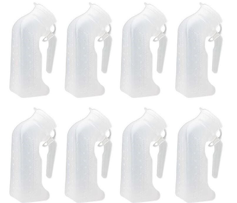 12 Pcs, Male Urinal Urine Pee Bottle With Cover Lid 1 Quart 1000 mL Item image 2