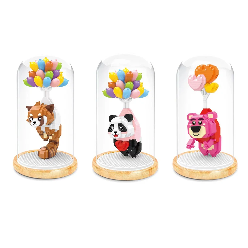 Kawaii Balloon Panda Micro Building Blocks Disney Losto Mini Brick Lesser Panda - £34.54 GBP
