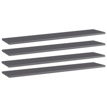 Bookshelf Boards 4 pcs High Gloss Gray 39.4&quot;x7.9&quot;x0.6&quot; Engineered Wood - $82.49