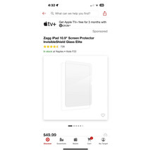 Zagg 200110253 ZAGG GLASS ELITE VISIONGUARD SCREEN-IPAD (10TH GEN) - $65.03
