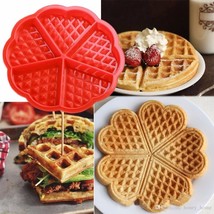 Heart Shape Waffle Mold Maker 5-Cavity Silicone  - £11.01 GBP