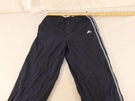 Adult Men&#39;s Adidas Blue W/ White 3 Striped Lined Workout Running Pants 3... - £14.06 GBP