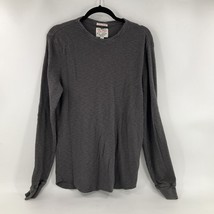 Lucky Brand Shirt Mens Large L Gray Long Sleeve Waffle Knit Lived In Henley - £11.59 GBP