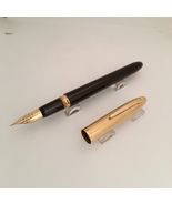 ShSheaffer Crest 593 Black & 23kt Electroplated Cap Fountain Pen Made in USA - $286.58