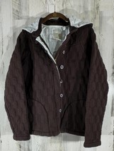 Horny Toad Womens Hoodie Brown Quilted Zip Size Large READ - £19.68 GBP