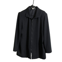 Sport Collection Women&#39;s Blazer Jacket Size 12 Black Full Zip Lined Pockets - $13.74