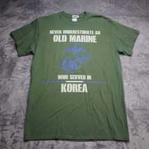 Gildan Activewear Marine Korean War TShirt Adult M Green Lightweight Casual Mens - £8.53 GBP