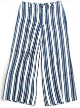 Lauren Ralph Lauren Blue &amp; White Stripe Linen Wide Leg Pants Women&#39;s NEW - £90.31 GBP