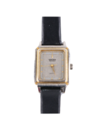 Vtg 80s Gruen Precision Quartz Bezel Stainless Steel Gold Leather Square... - €29,64 EUR