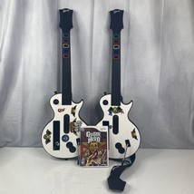 Lot x 2 Wii Guitar Hero Gibson Guitars &amp; Guitar Hero Aerosmith Game Bundle WORKS - £126.41 GBP