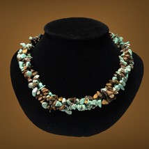 long Turquoise Tiger Eye Gemstone Beads  necklace 112 Grams 19-21” - £43.45 GBP