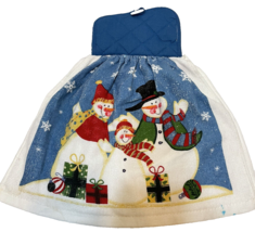 Vintage Unique Handmade Christmas Dishtowels Potholder Duo Set Snowmen - £9.27 GBP