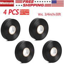 4 Rolls General 3/4" InchX30 FT Vinyl PVC Black Insulated Electrical Tape LOT - £18.88 GBP