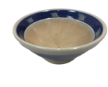 Vintage Chinese Blue Rimmed Textured Footed Rice Bowl, 5.75&quot; - £7.46 GBP