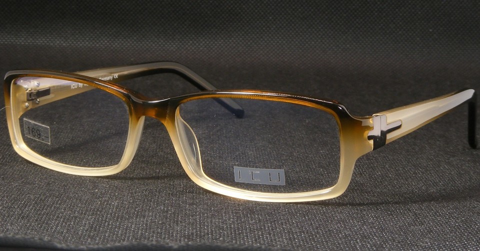 ICU TOP LOOK 8438 1 Brown Olive Gradient Beige UNIQUE RARE EYEGLASSES 54... - $79.20