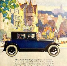 Willys Knight 1923 Overland Coupe Sedan Advertisement Automobilia Litho ... - €18,19 EUR