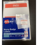 Avery Border Name Badge Labels Red Pack of 100 2.34x3.375&quot; (5140) - £4.18 GBP