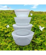 Tupperware Clearly Elegant Acrylic Bowls 16.75 C, 10 C, 5.5C, 4.25 C Whi... - €54,50 EUR