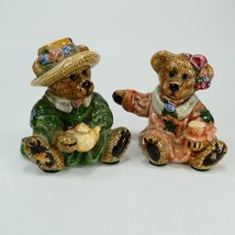 Boyds Bears Bearware Pottery Emma &amp; Bailey tea time salt / pepper shakers AFHV1 - £8.79 GBP