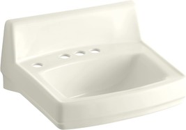 Kohler K-2032-L-96 Greenwich Wall-Mount Bathroom Sink With 4&quot; Centers, Biscuit - £92.64 GBP