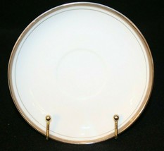 Royalton Golden Elegance White gold rim fine China 6" saucer decor translucent - $14.95