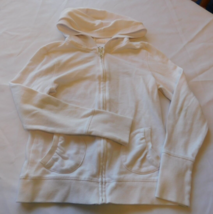 Justice Girl&#39;s Youth Long Sleeve Zip Up Hoodie Jacket Size 12 White GUC - $24.74