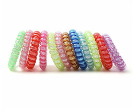 6 Candy colored Telephone Wire Cord Hair Accessories Bands Bracelet USA - £7.82 GBP