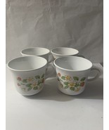 Set of  4 Vintage Corning Corelle Coffee Tea Cups Mugs Strawberry Sundae - $28.00