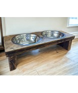Wooden Dog Bowl Stand | Rustic Pet Feeder | Reclaimed Cat Bowls | THE CHUM - €64,19 EUR