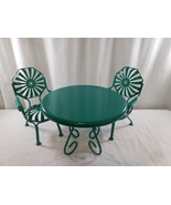 American Girl Doll Kit’s Patio Bistro Set Green Metal Table + 2 Chair 2012 - £56.20 GBP