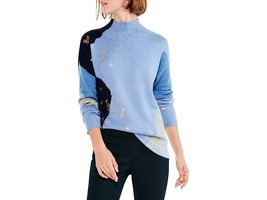$158 NIC+ZOE Ladies Glowing Embers Sweater Blue Multi New with Tags Small - $94.68