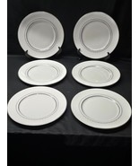 Vintage ROYAL DOULTON 10.5&quot; Dinner Plates TIARA Platinum Trim - Set Of 6... - $33.45