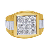 1.10Ct Round Moissanite Wedding Vintage Men&#39;s Ring 14K Two Tone Gold Plated - $161.29