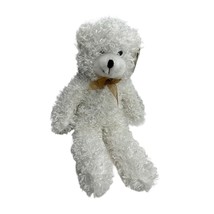 Cuddly Cousins 19&quot; Curly White Bear Gold Tie Plush Stuffed Animal - $13.09