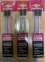 3-2 Packs Dental Guru Bamboo Handle Charcoal Infused SOFT Bristle Toothb... - $14.80