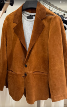 MASSIMO DUTTI BNWT 2025. CAMEL FLOWING SUEDE LEATHER BLAZER JACKET. 4757... - $9,999.52 MXN