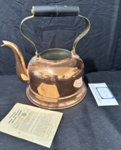 Vintage Aminaco-Nasco Copper/Brass Tea Kettle Made Columbia Wood Handle ... - $31.01