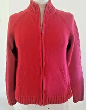 Gander Mountain Red Sweater Guide Series Med Crew Neck Zipper 100% Cotton - £18.99 GBP