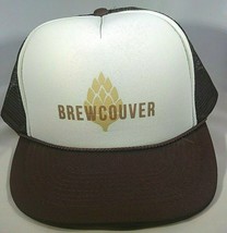 Brewcouver Mesh Snapback Trucker&#39;s Hat Brown and Cream - £13.37 GBP