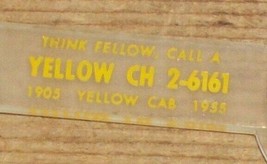 Old Yellow Cab Chicago 1905 1955 Advertising Magnifying Glass Desk Souvenir Taxi - £25.21 GBP