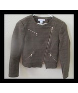 H&amp;M Women[&#39;s Brown Tweed Jacket With Gold Zippers Size 2 - €25,57 EUR